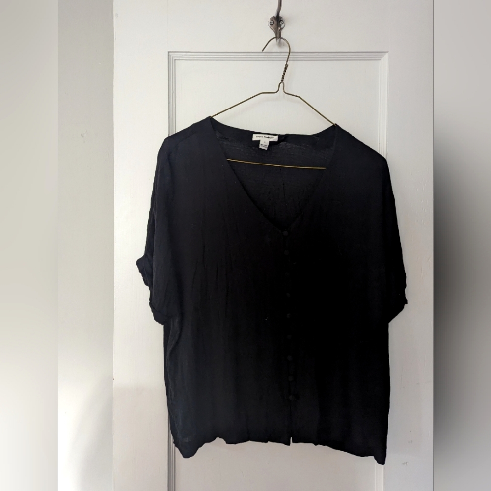 Frank & Oak Button Down in black, size medium